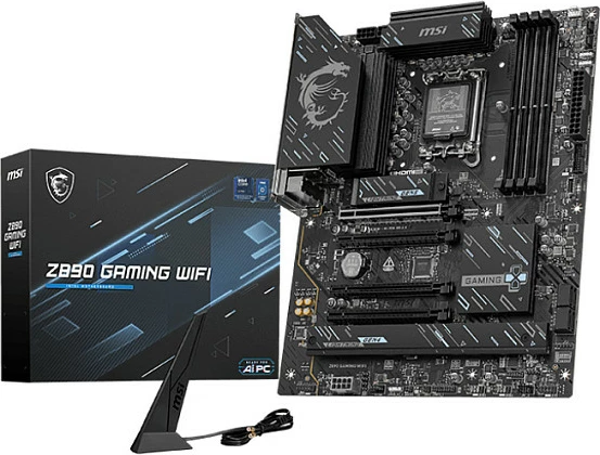 Pllakë amë MSI Z890 GAMING WIFI, LGA 1851, DDR5 deri 256GB, ATX, Wi‑Fi 7, e zezë
