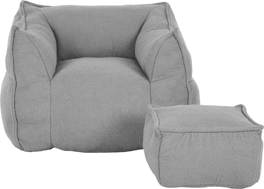 Set ulëse Sponge me këmbështetëse, ngjyrë gri-argjendtë, 95x102x73cm