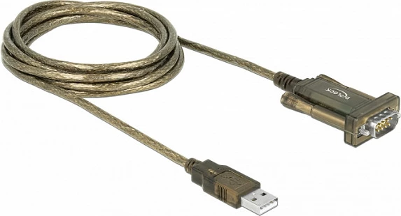 Kabllo adapter DeLOCK 64073 USB-A në Serial RS-232 DB9, 2 m, transparent