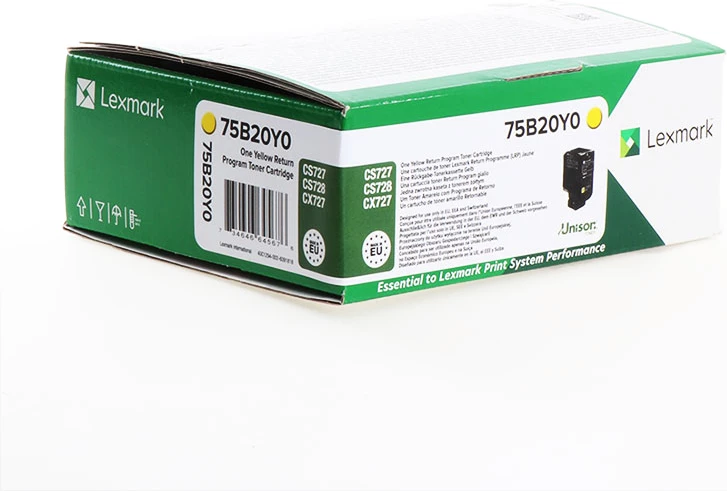 Toner, Lexmark, 75B20Y0, rendiment 10000 faqe, standard, e verdhë