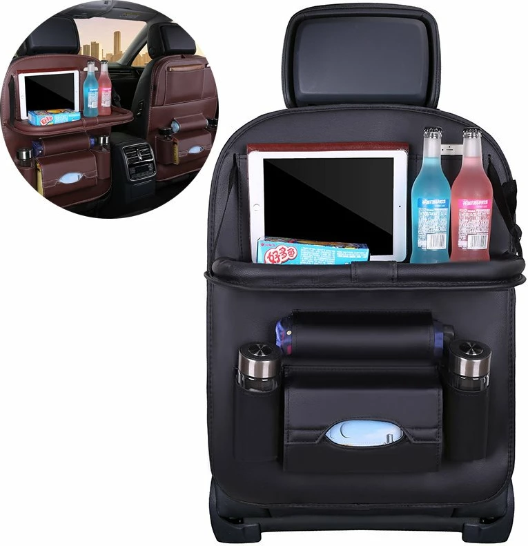 Organizues ulëse makine Hurtel, eko-lëkurë, me tavolinë të palosshme, i zi