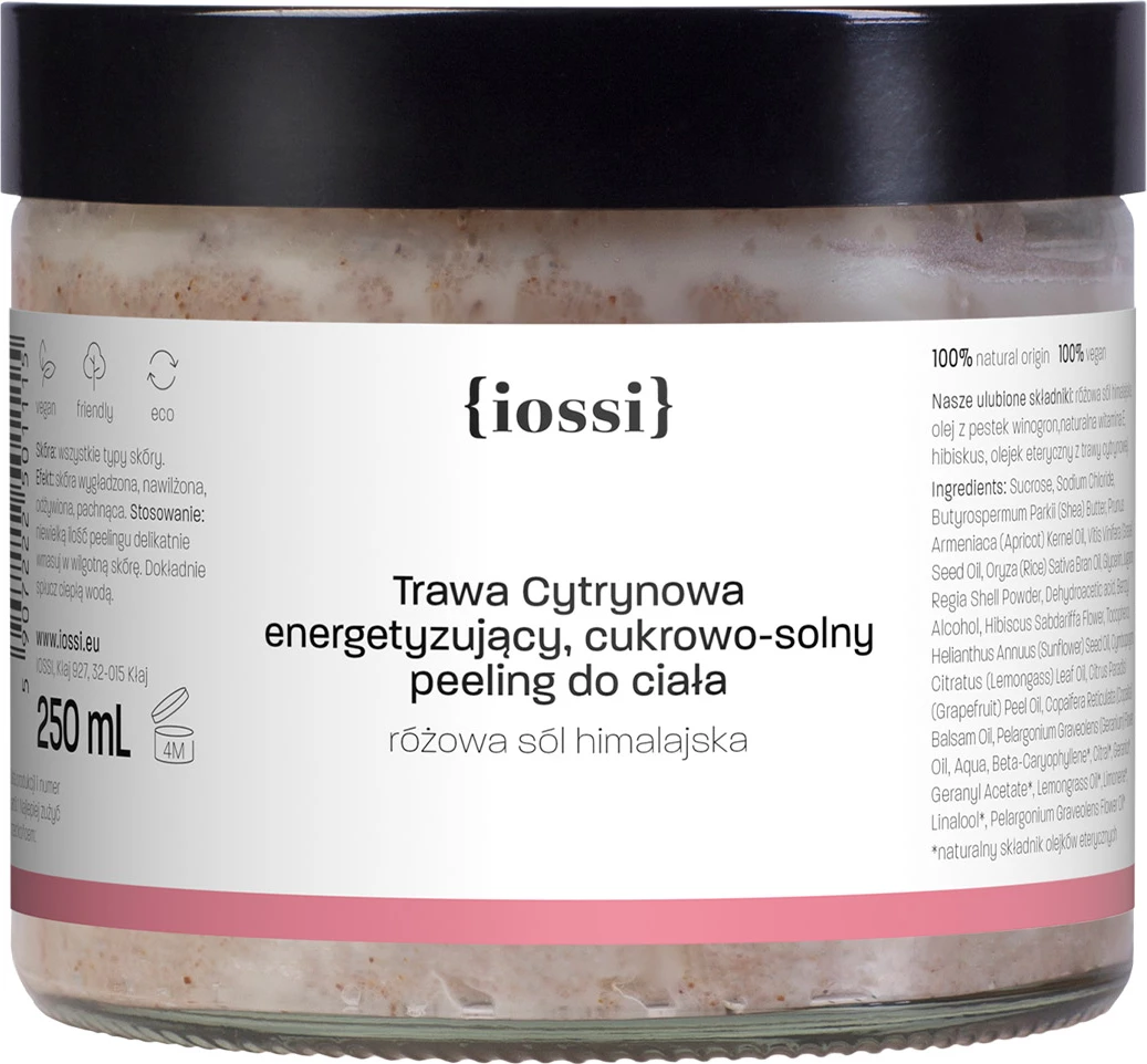 Scrub trupi për femra Iossi Lemongrass Energizing Sugar Body Scrub, 250ml
