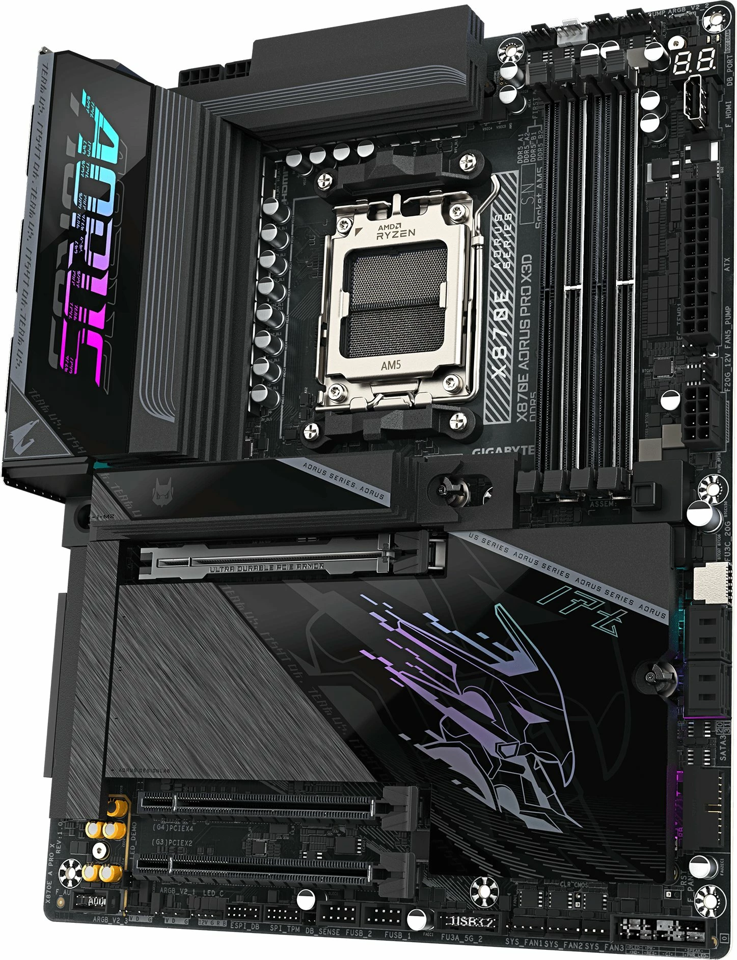 Pllakë amë Gigabyte X870E AORUS PRO X3D, ATX, DDR5, Wi‑Fi 7, 5GbE, PCIe 5.0, e zezë, me antenë WiFi