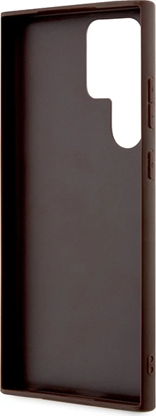Mbështjellës Guess 4G Metal Gold Logo për Samsung Galaxy S23 Ultra, Kafe