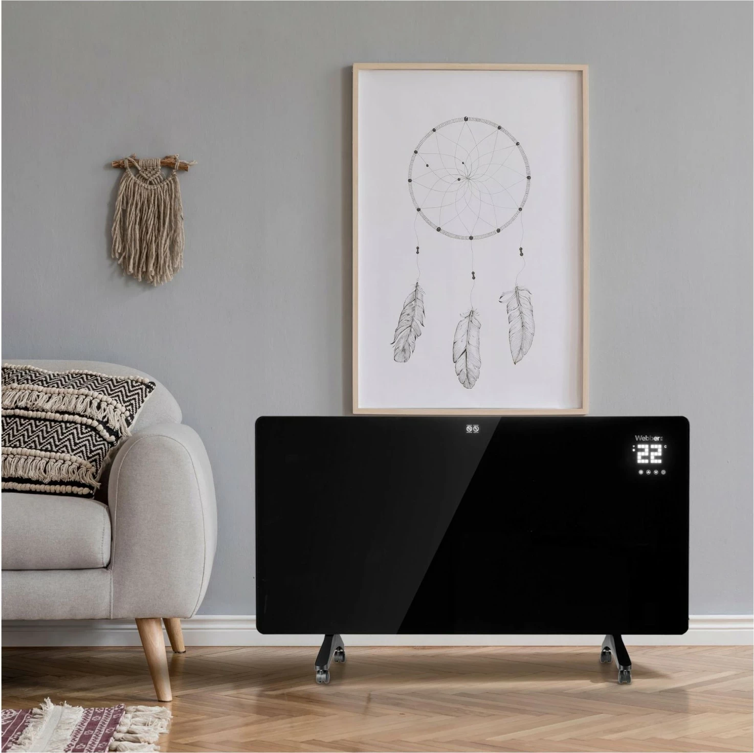 Ngrohës Webber Aura IGH720, 720W, ekran LED, kontroll me aplikacion, i zi