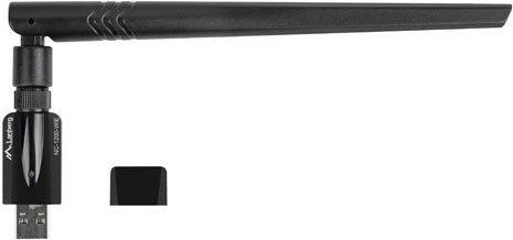 Kartë rrjeti Wi-Fi USB 3.0 Lanberg NC-1200-WIE me antenë të jashtme, e zezë