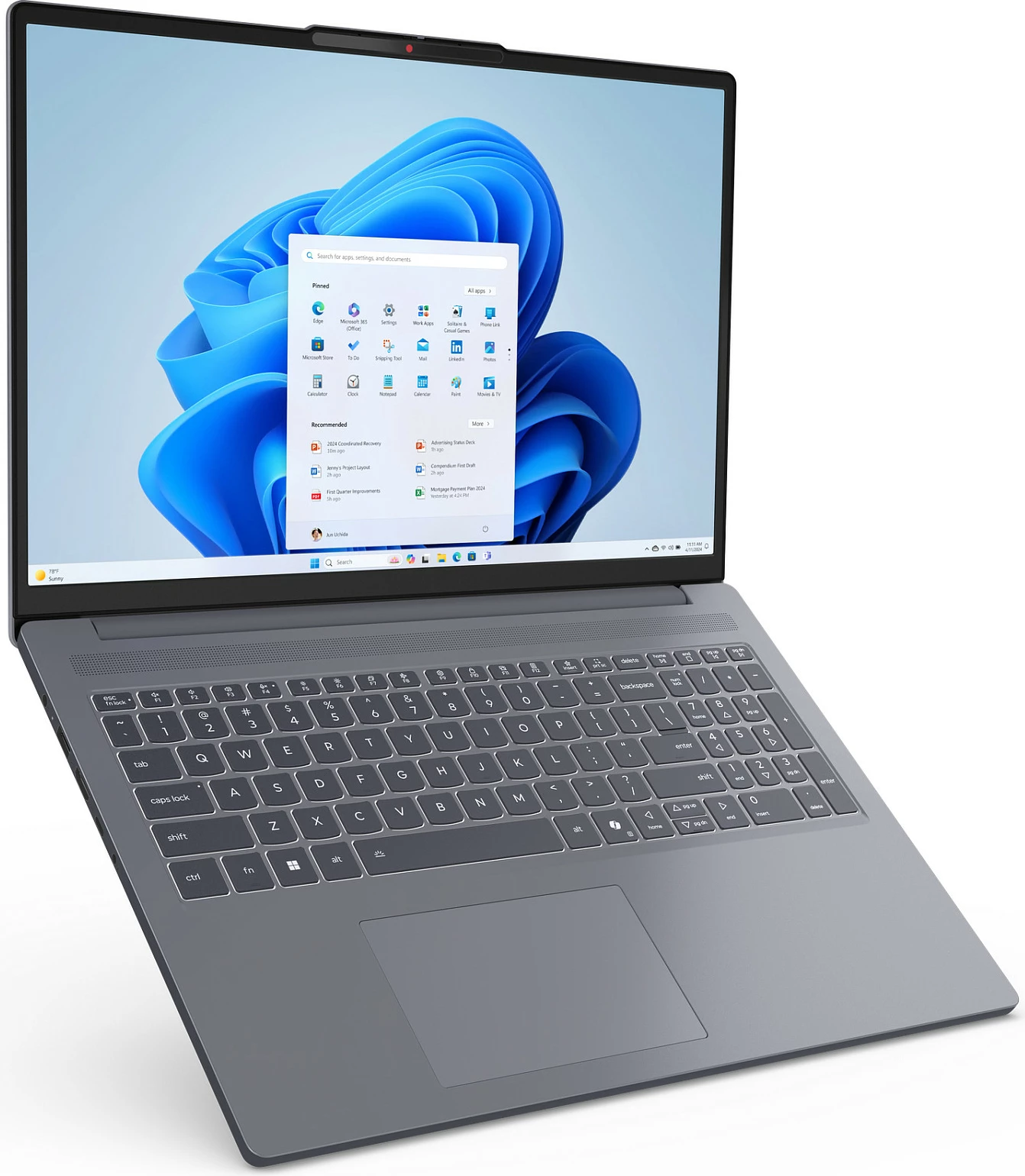 Laptop Lenovo IdeaPad 3 Slim, Ryzen 7, 16GB RAM, 512GB SSD, 16" WUXGA, FreeDOS, Luna Grey