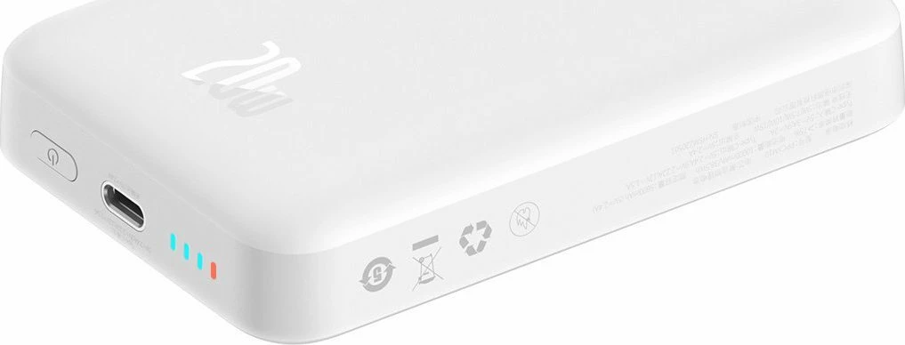 Powerbank Baseus Magnetic Mini 10000mAh 20W, bardhë