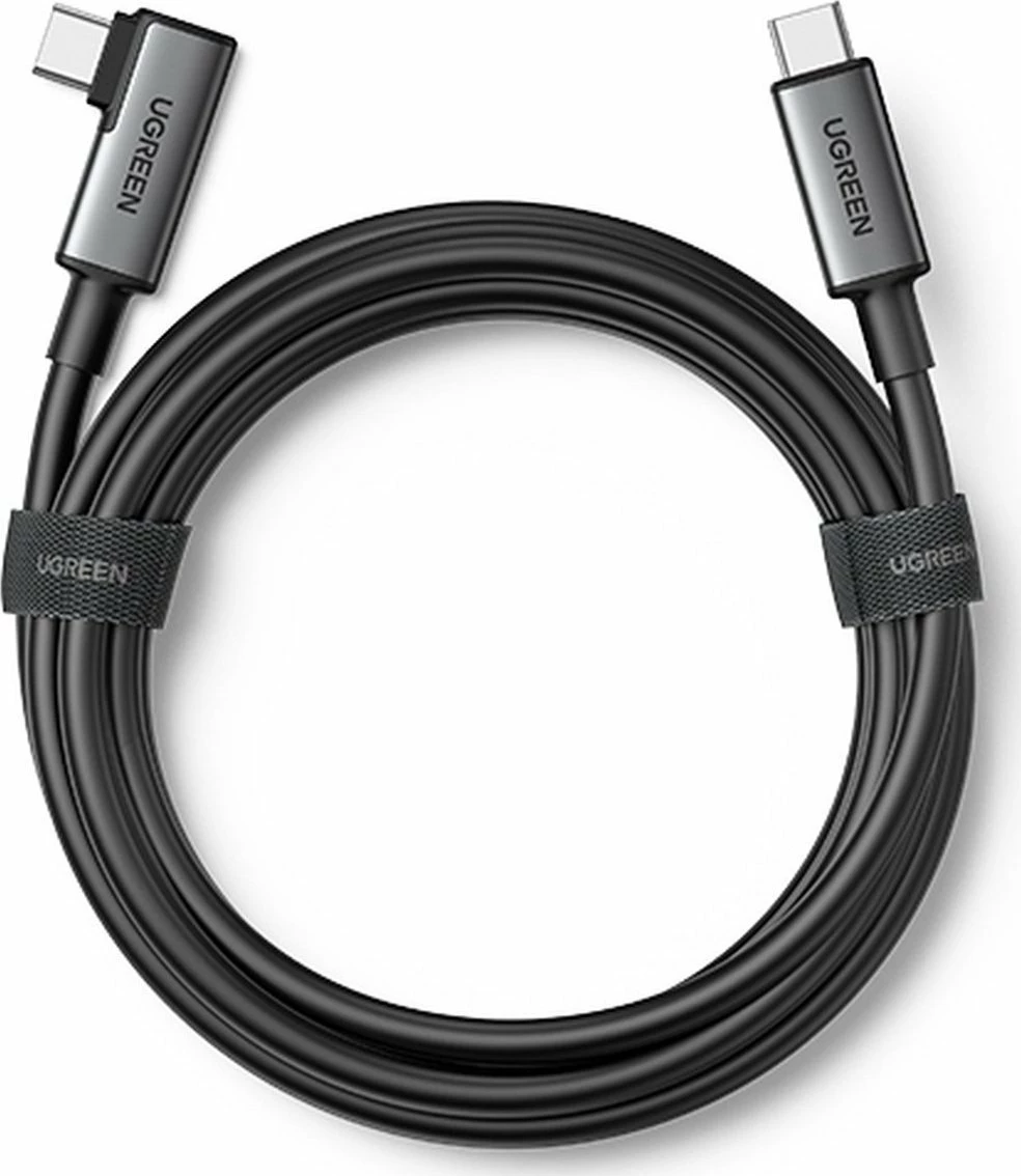 Kabllo USB-C në USB-C Ugreen US551 (UGR1385) 5 m 60W USB 3.2 Gen 1 me prizë këndore, e zezë