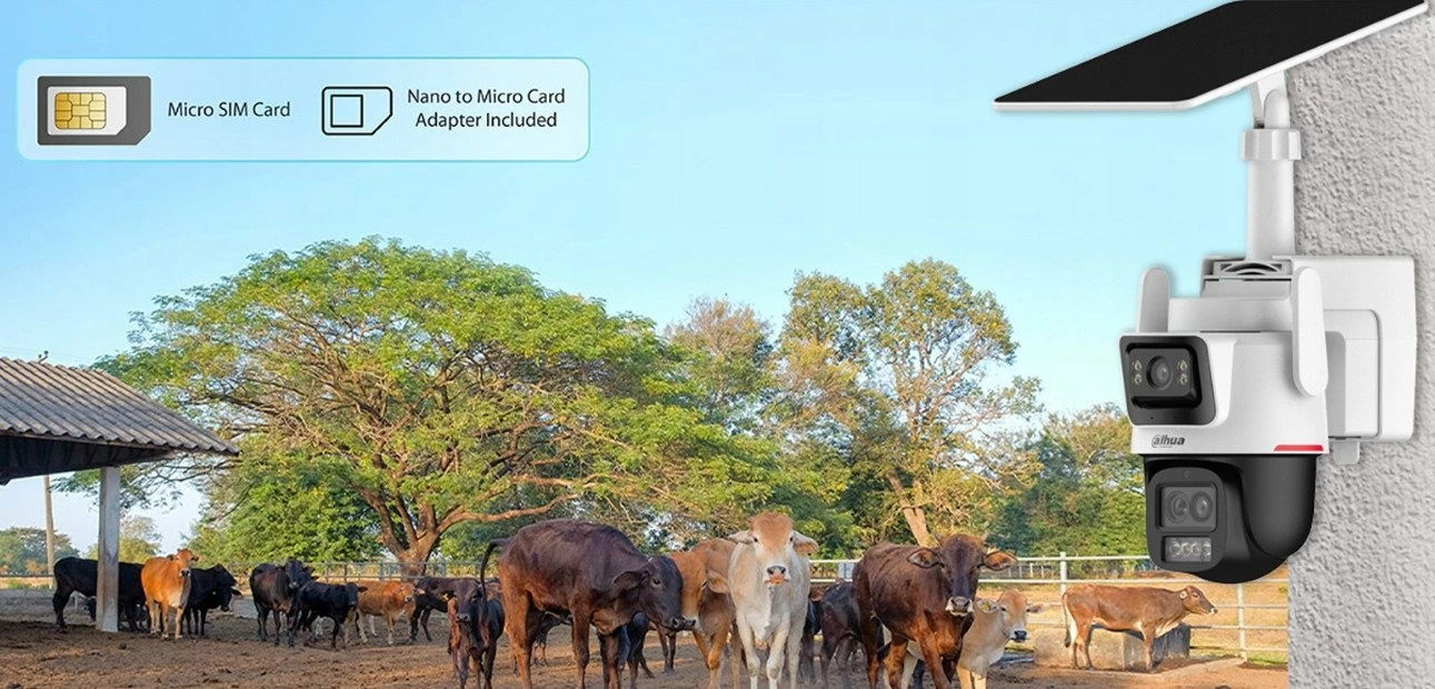 Kamerë IP Dahua IPC-PTS2649C-3E3Z-4GB20 3MP, 4G/LTE + Wi‑Fi, PT‑Dome, panel diellor + bateri 65Wh, IP66, bardhë/zezë