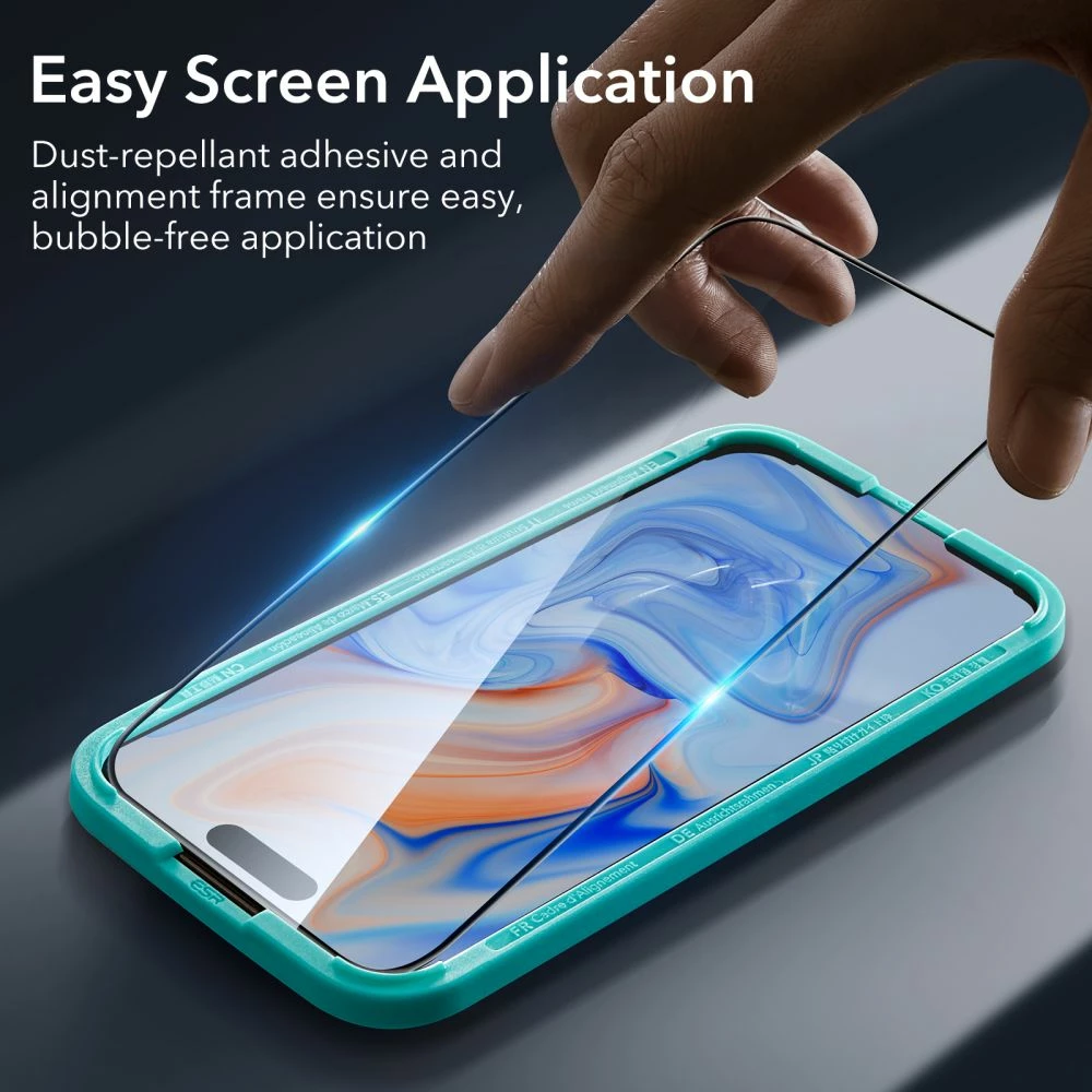 Mbrojtës xhami ESR për iPhone 15, 2 copë, i zi