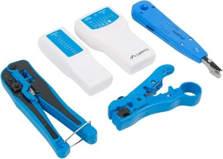 Set i mjeteve për ndërtimin e rrjetit LAN, LANBERG, bardhë-kaltër