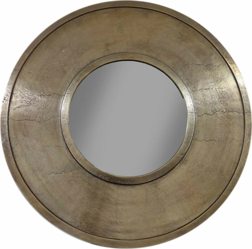 Pasqyrë rrethore, ngjyrë bronzi antik, 76x2x76cm