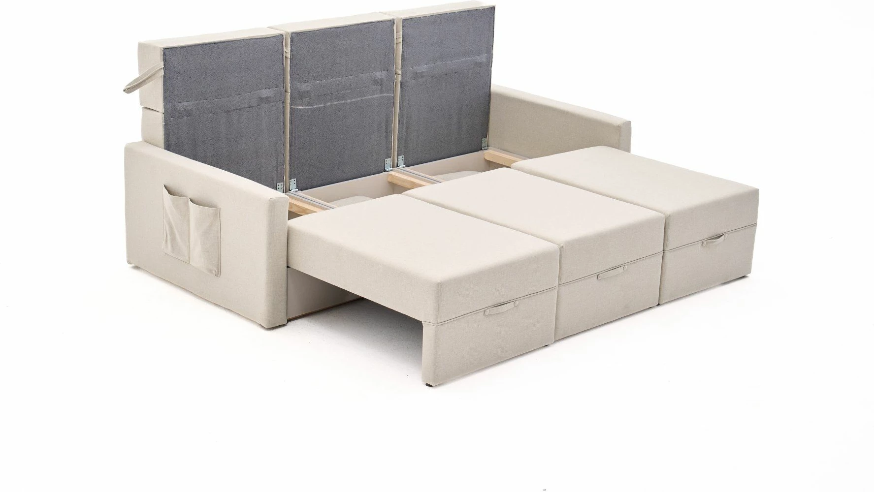 Divan-krevat 3 vendesh, Atelier del Sofa, Saros, krem, 3 pjesë