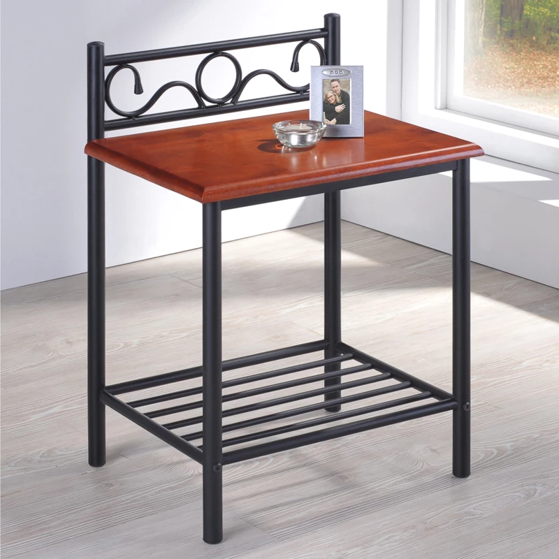 Komodinë Kellien, ngjyrë arre, dru-metal i zi, 45x35x62cm