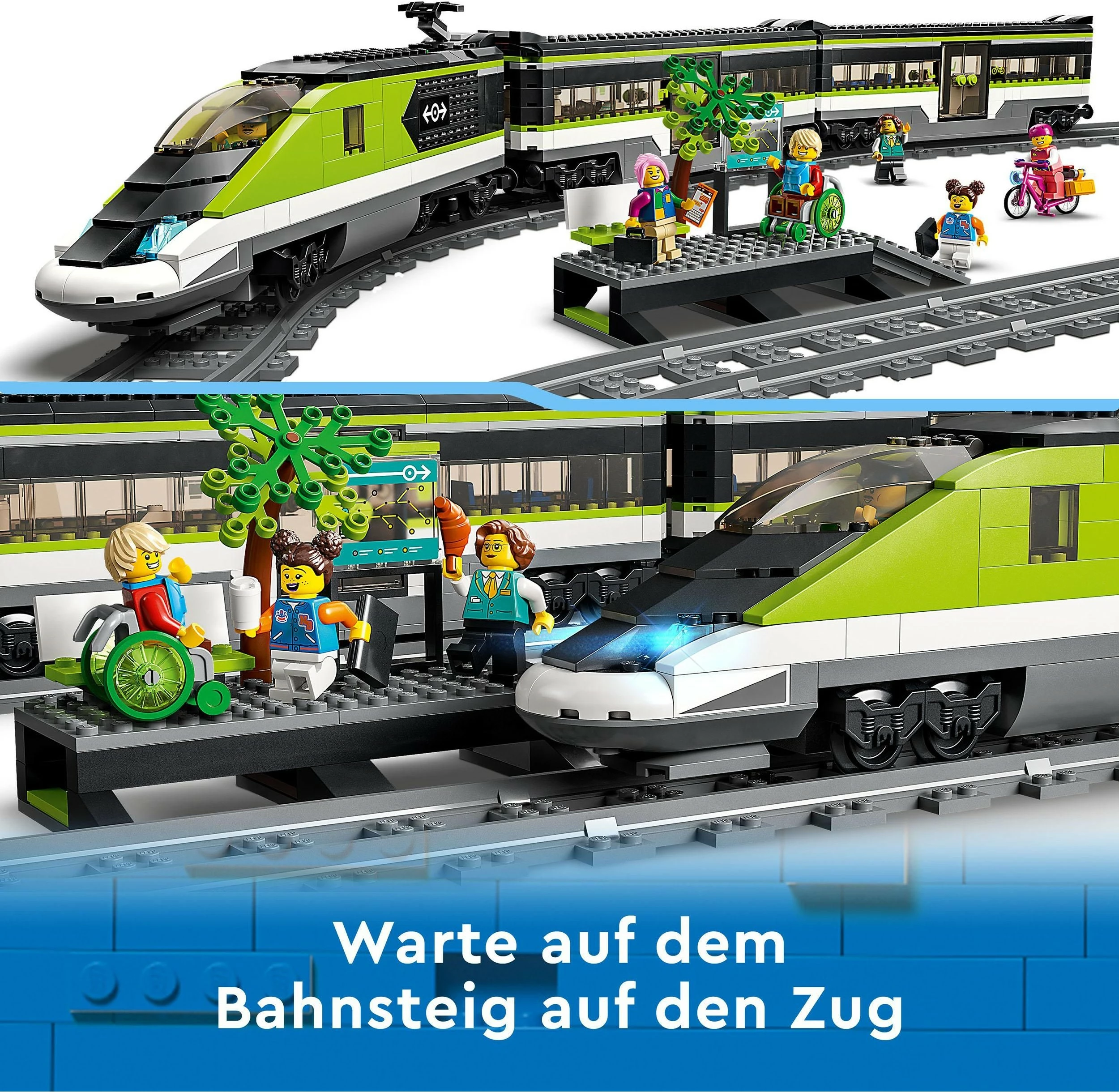 Set ndërtimi LEGO City Express Passenger Train, 7 vjeç e lart, plastik, 764 pjesë, shumëngjyrësh