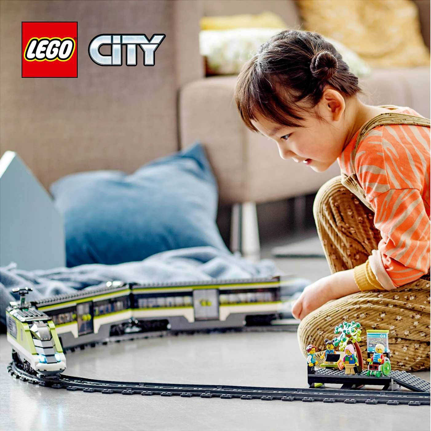 Set ndërtimi LEGO City Express Passenger Train, 7 vjeç e lart, plastik, 764 pjesë, shumëngjyrësh