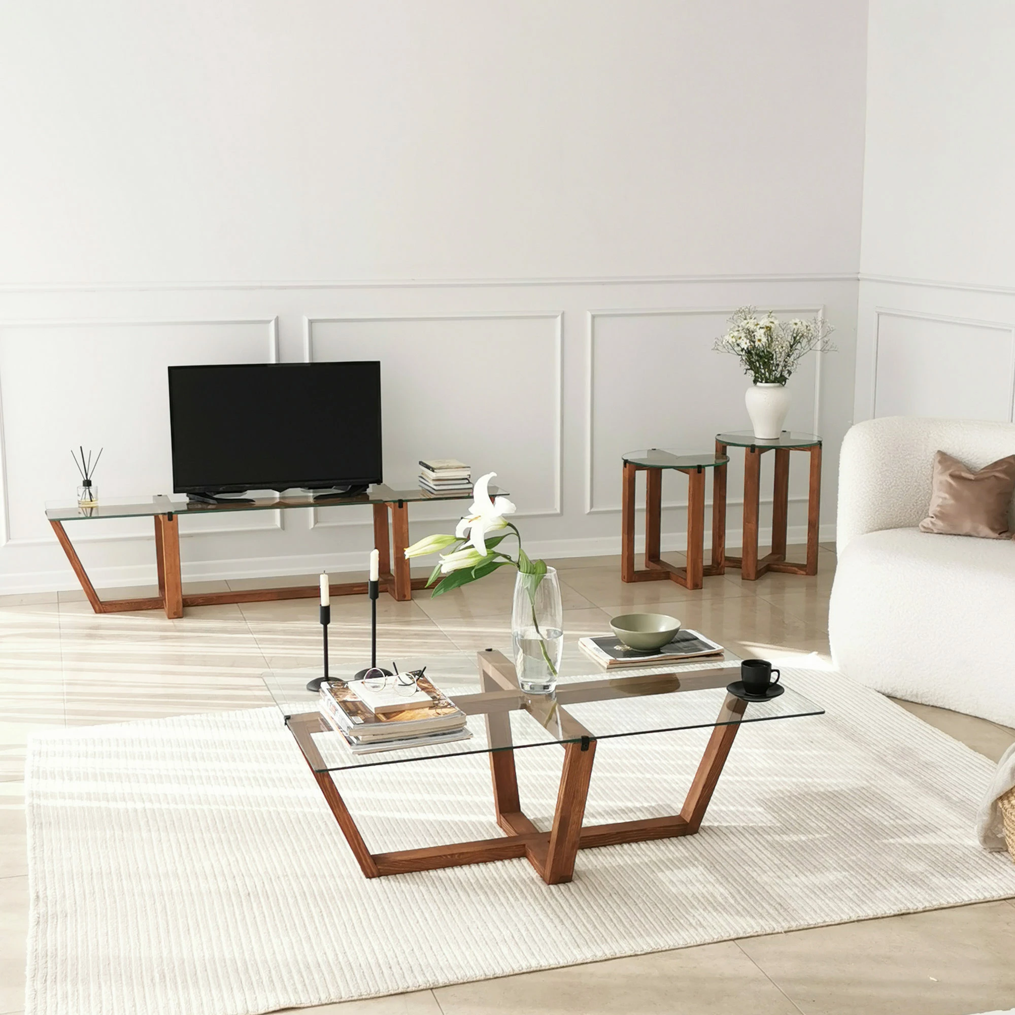 Komodë TV Hanah Home, Amalfi, ngjyrë arre