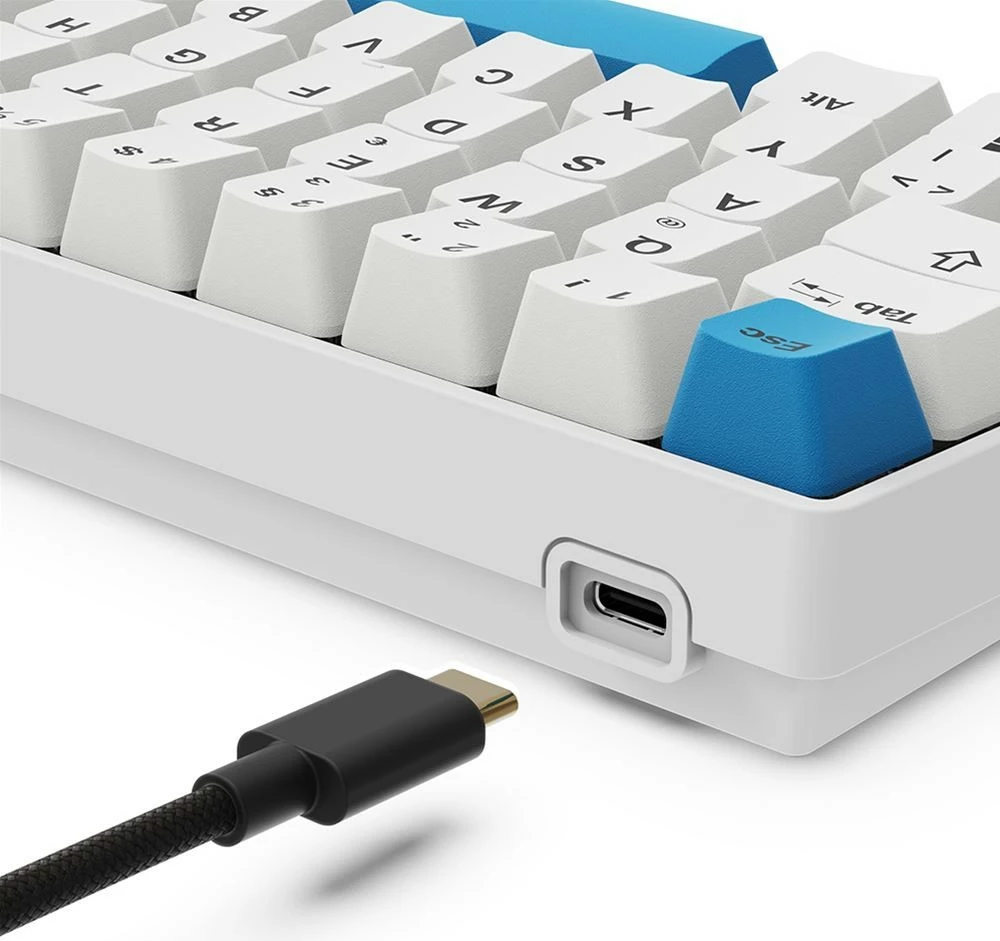 Tastierë gaming Sharkoon Skiller SGK50S4 Gen2, PBT, DE, RGB, e bardhë/blu