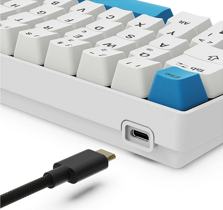 Tastierë gaming Sharkoon Skiller SGK50S4 Gen2, PBT, DE, RGB, e bardhë/blu
