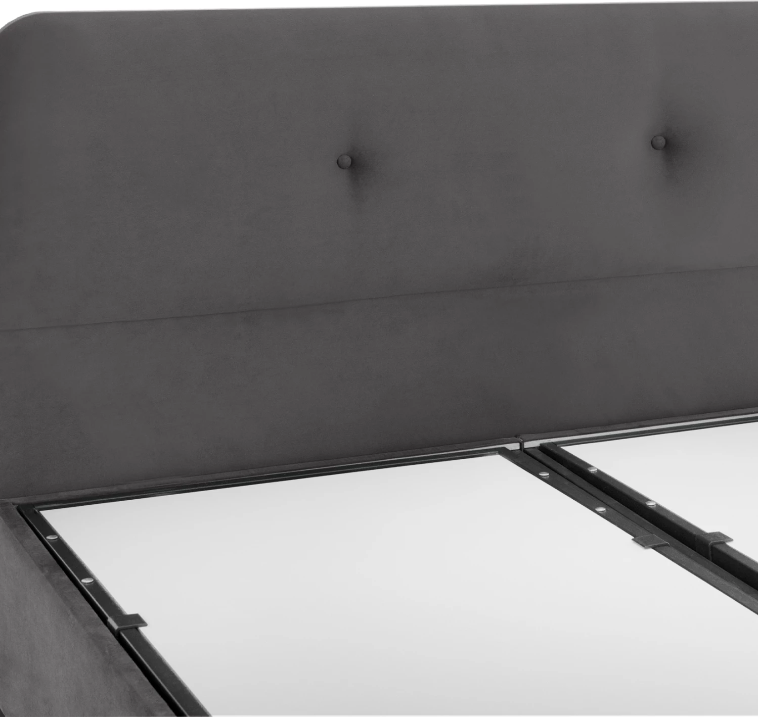 Krevet DOLORES, me hapësirë ruajtëse, kadife gri, 160x200