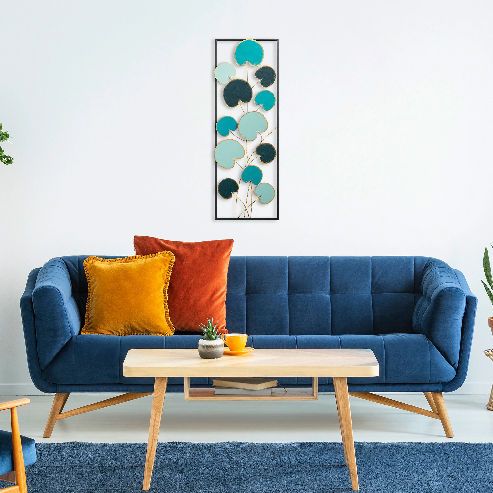 Aksesor dekorativ metalik për mur, Wallity Catalpa, shumëngjyrësh, 32x90cm