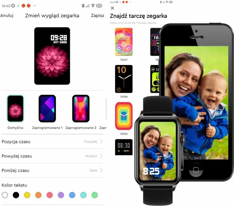 Smartwatch për femra Rubicon, zi/kaltër e errët