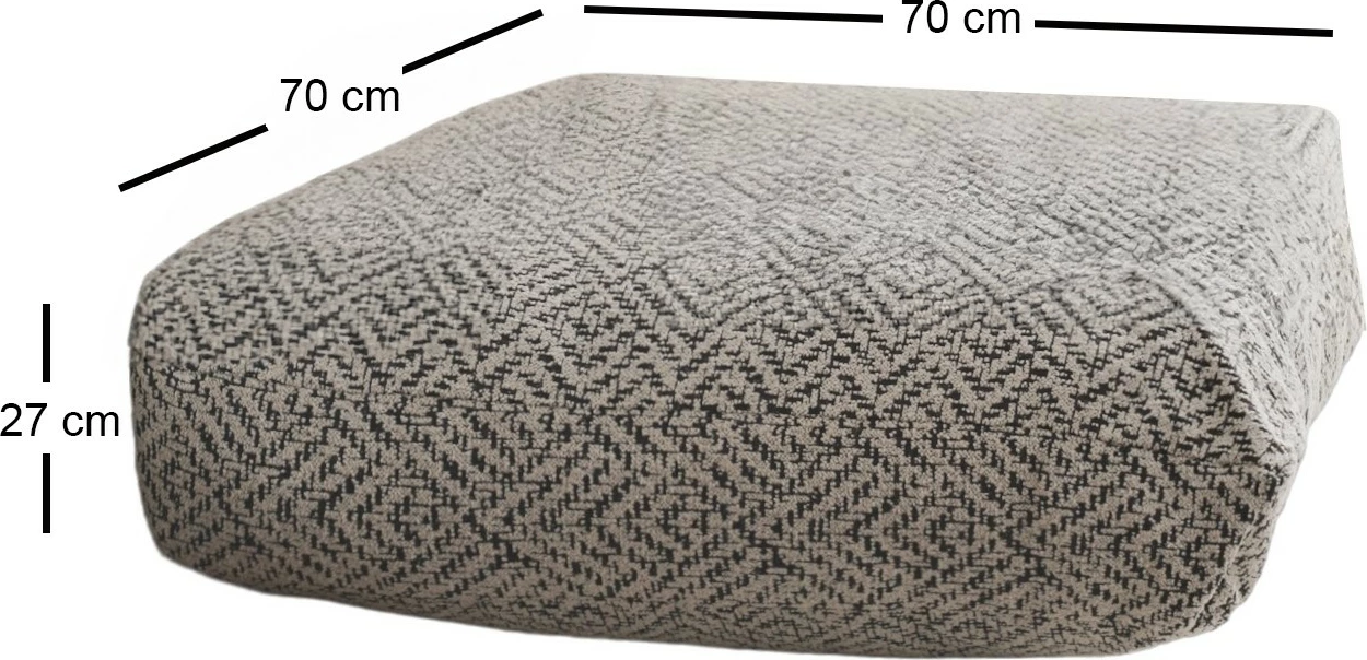 Jastëk i madh Atelier del Sofa, Dokuma - Zikzak, ngjyrë gri