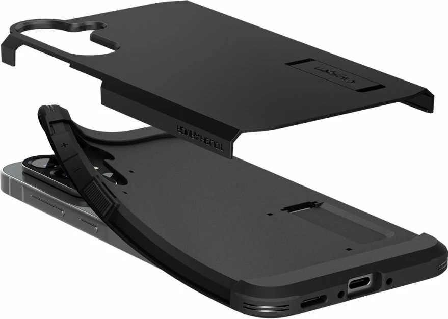 Mbështjellës Spigen Tough Armor për Samsung Galaxy A56 5G, mbrojtje MIL-STD, dy-pjesësh, matte, 1 copë, i zi