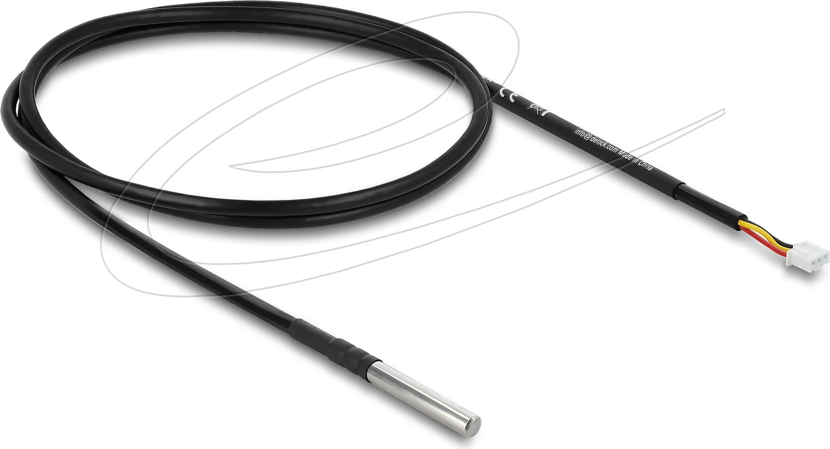 Sensor i temperaturës DeLOCK 91386, DS18B20 1-Wire, kabllo 1 m, i zi