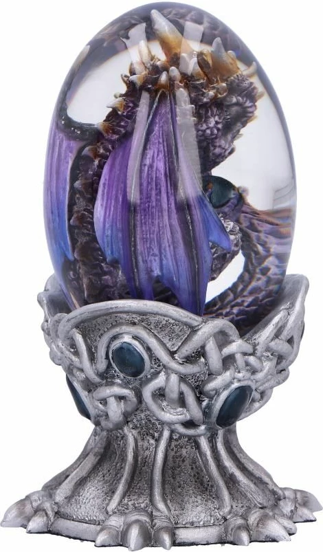 Figurinë NEMESIS NOW Elemental Dragonlings Air, rezinë, e pikturuar me dorë, 12 cm, argjend/vjollcë, kuti dhurate