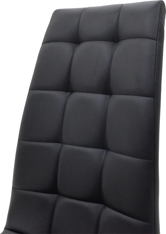 Karrige Darrell pu e zezë - metal krom 42x49x106cm, set prej 2 copash