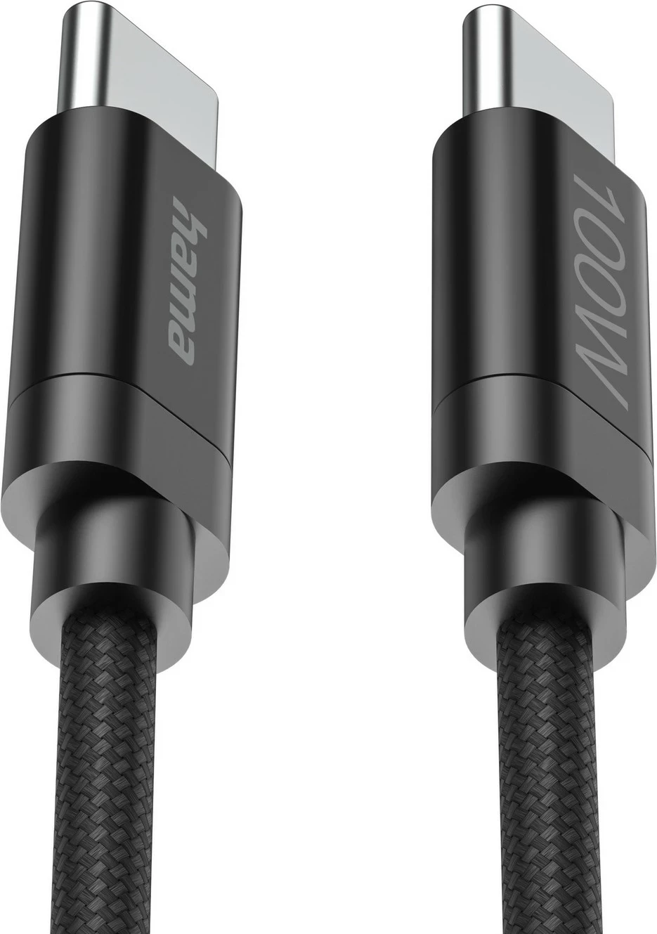 Kabllo USB-C Hama USB-C - USB-C, 100W, 3m, najlon, e zezë