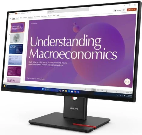 Monitor, Lenovo, ThinkVision T24d-40 (64B9GAT1EU), 23.8", LCD i sheshtë, e zezë/ari