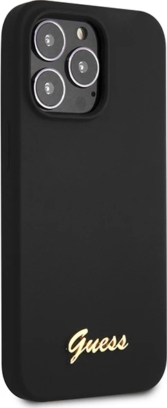 Mbështjellës Guess GUHCP13XLSLMGBK për iPhone 13 Pro Max 6.7", silikon, i zi