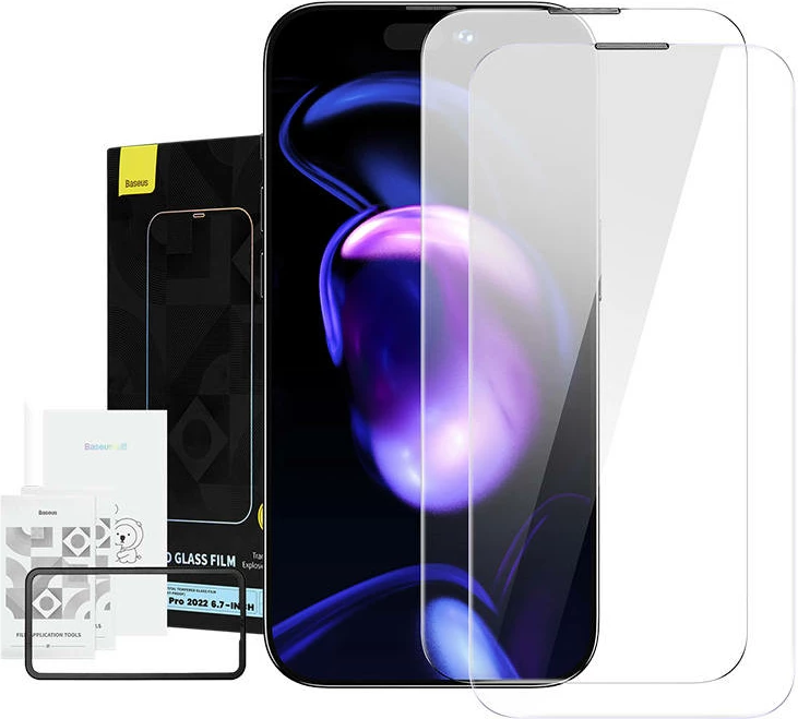 Xham i temperuar Baseus Crystal për iPhone 14 Pro Max, 0.3mm, set 2 copë