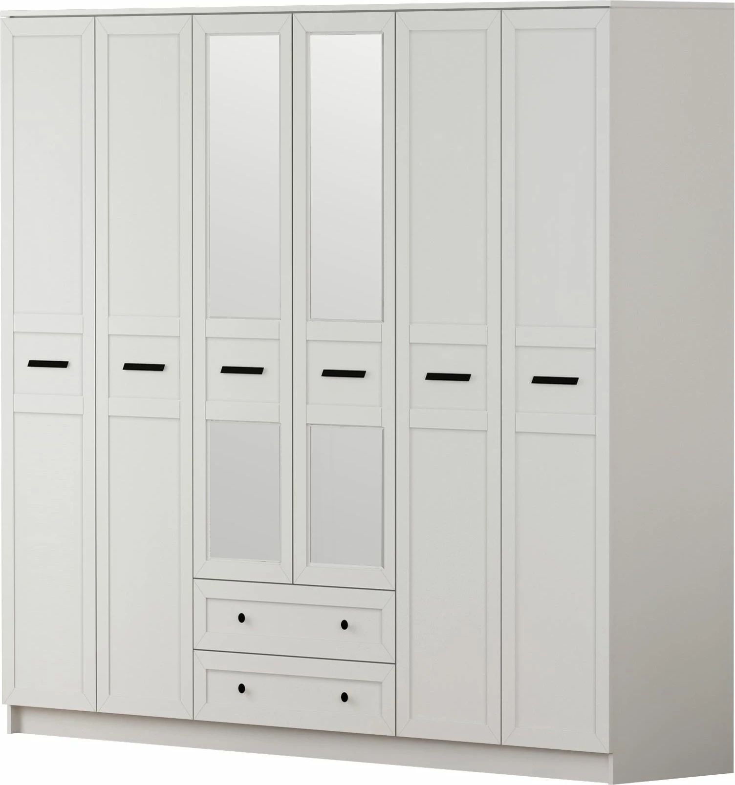 Dollap rrobash Skye Decor, ngjyrë e bardhë mat, RB-168-01-013, 210x210x52cm