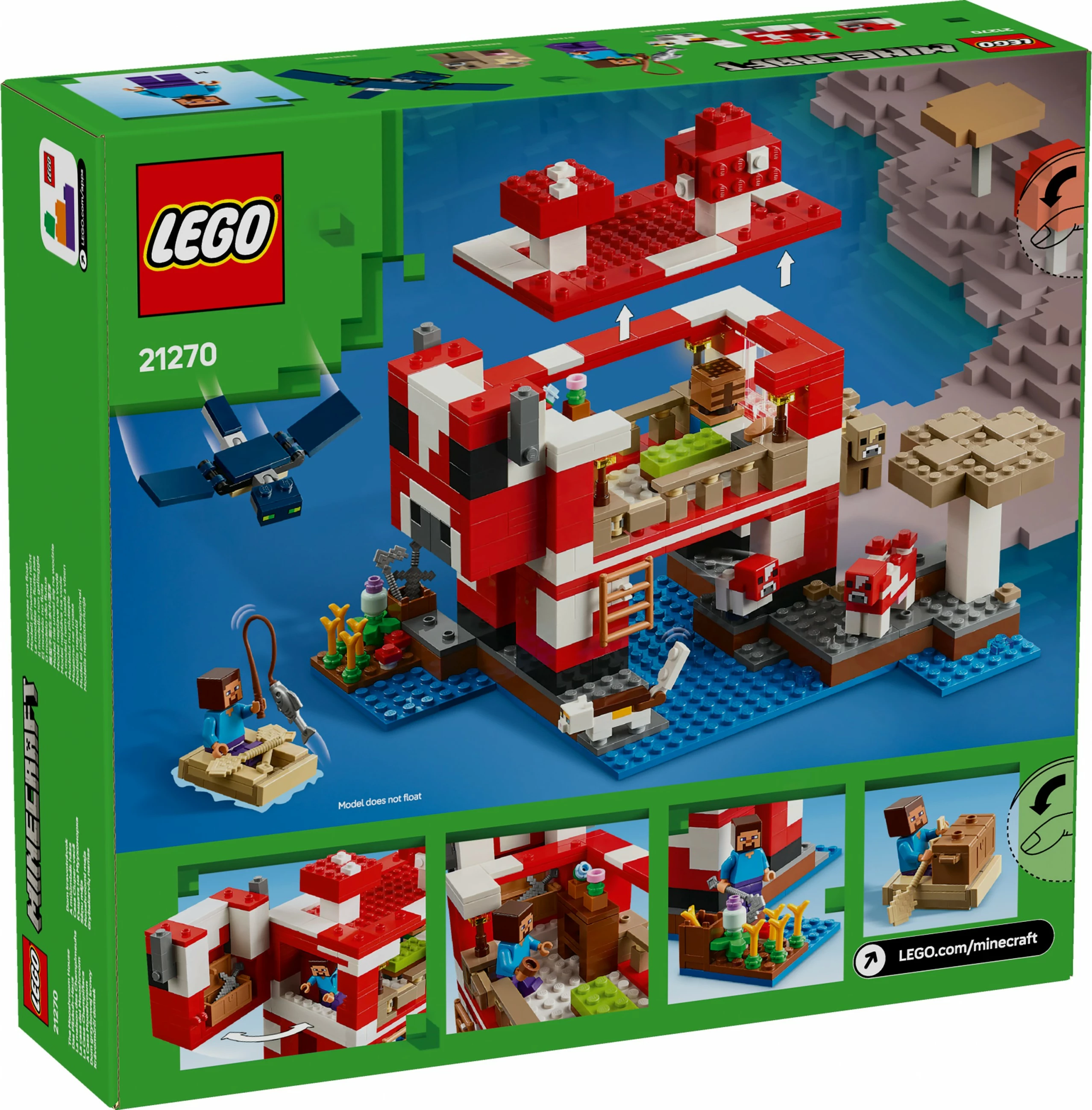 Set ndërtimi LEGO Minecraft 21270 Das Pilzkuh-Haus 500 pjesë multikolor