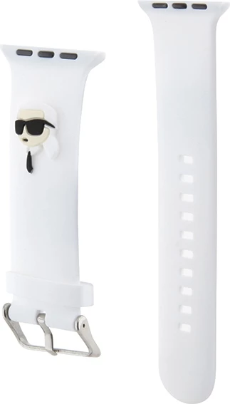 Rrip silikoni për Apple Watch Karl Lagerfeld 3D Rubber Karl Head, i bardhë