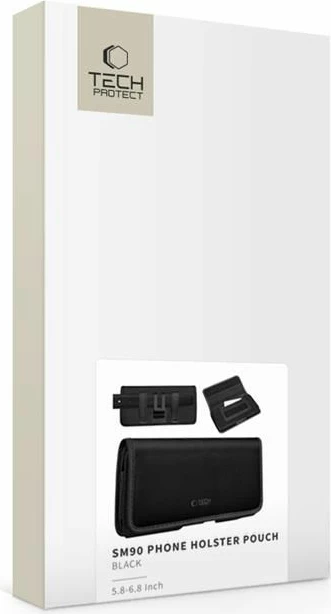 Mbështjellës universal Tech-Protect SM90 për celular 5.8"-6.8", najlon, me klips brezi, i zi, 1 copë