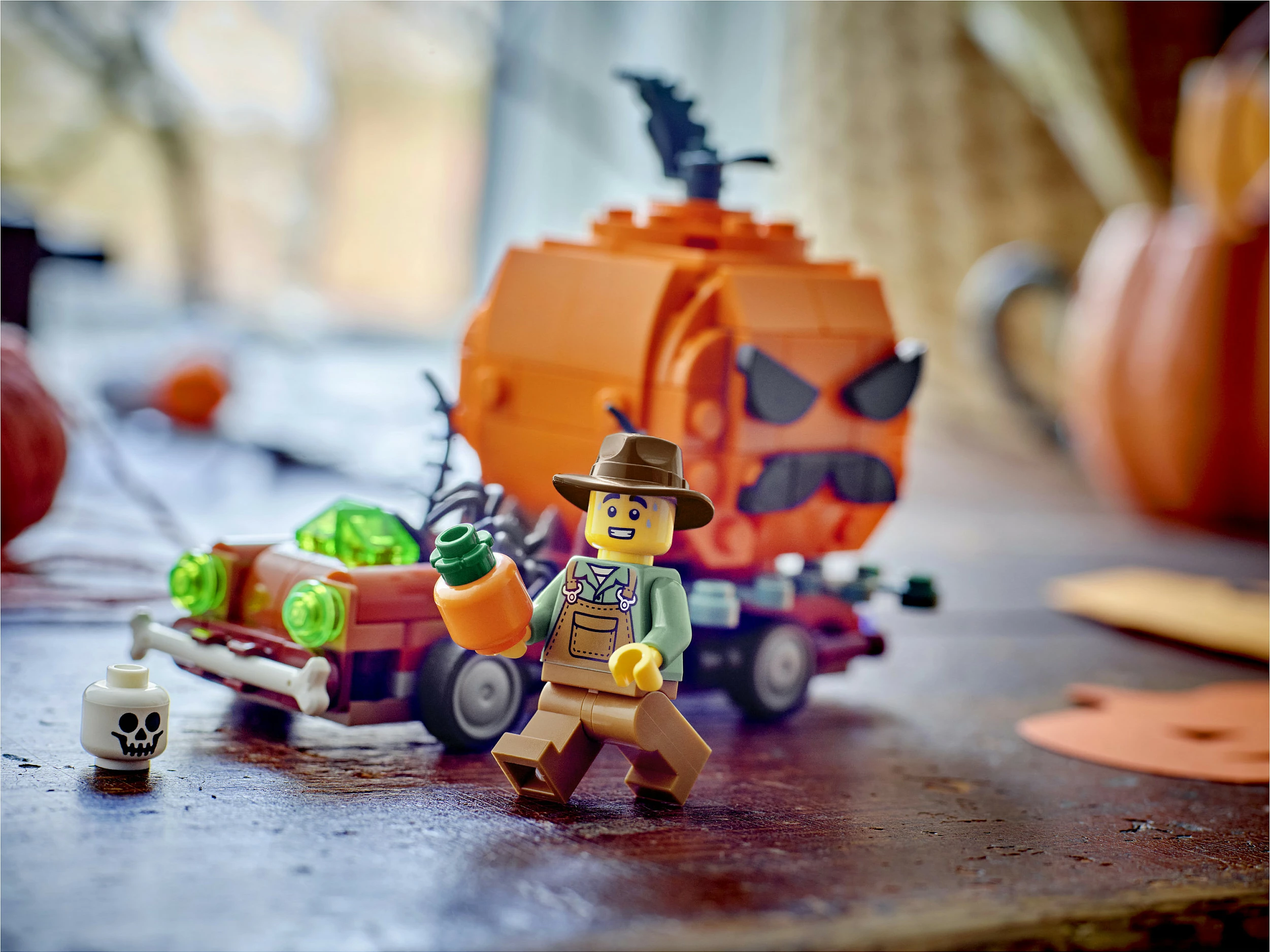 Set ndërtimi LEGO 40822 Jack-O-Lantern Pickup Truck, 177 pjesë, 8+, portokalli