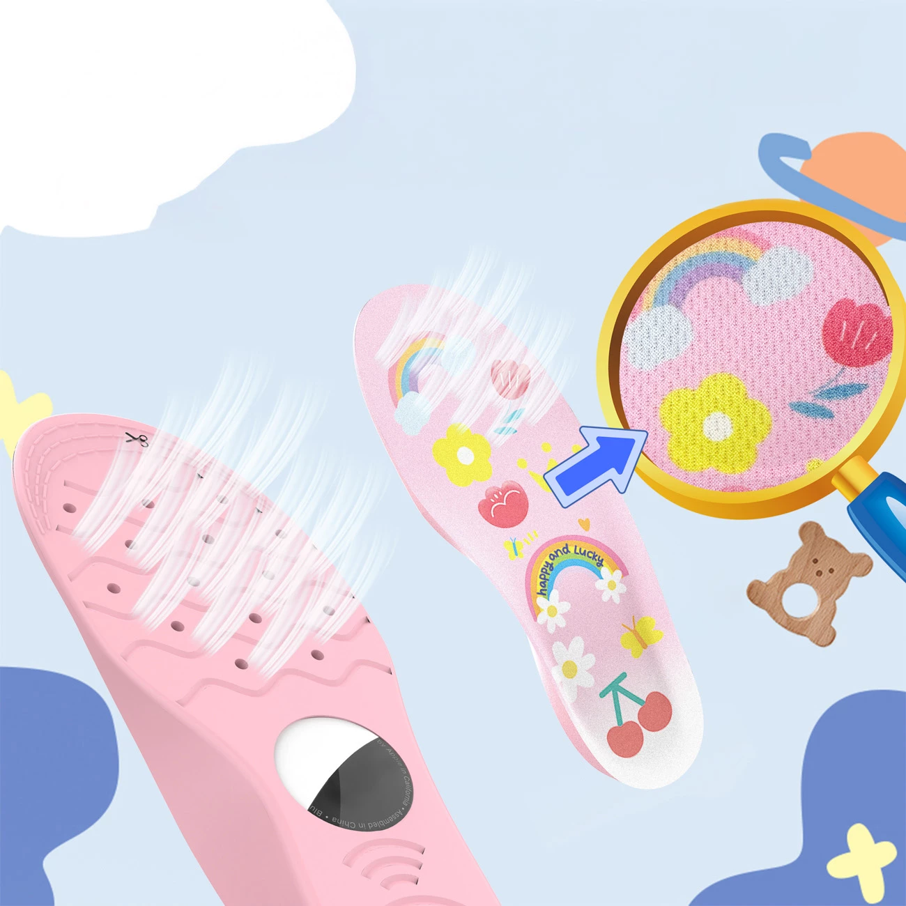 Shtroja këpucësh me mbështjellës për AirTag, Hurtel EA-59-02, 175–190 mm, për Apple AirTag, rozë