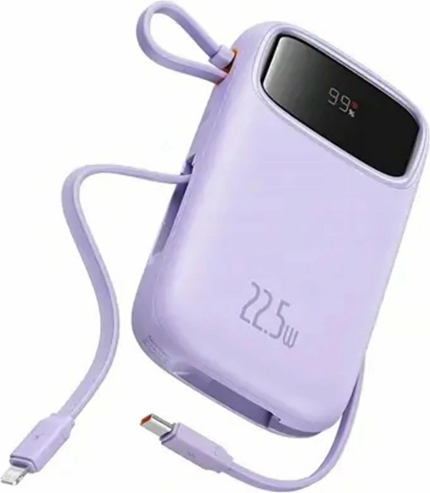 Powerbank Baseus EnerFill FC21 Qpow 3 20000mAh 22.5W me ekran digjital me kabllo të integruar, vjollcë