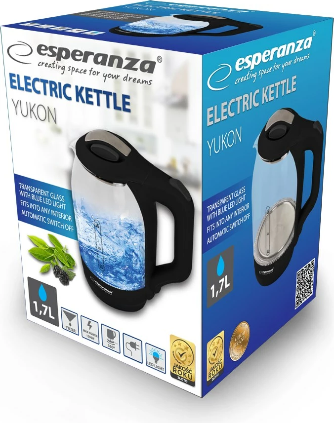 Vluese uji Esperanza EKK025K, 1.7L, 1500W, e zezë 