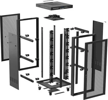 Kabinet rack LANBERG 19" 37U 800x800, i zi, me dyer të perforuara
