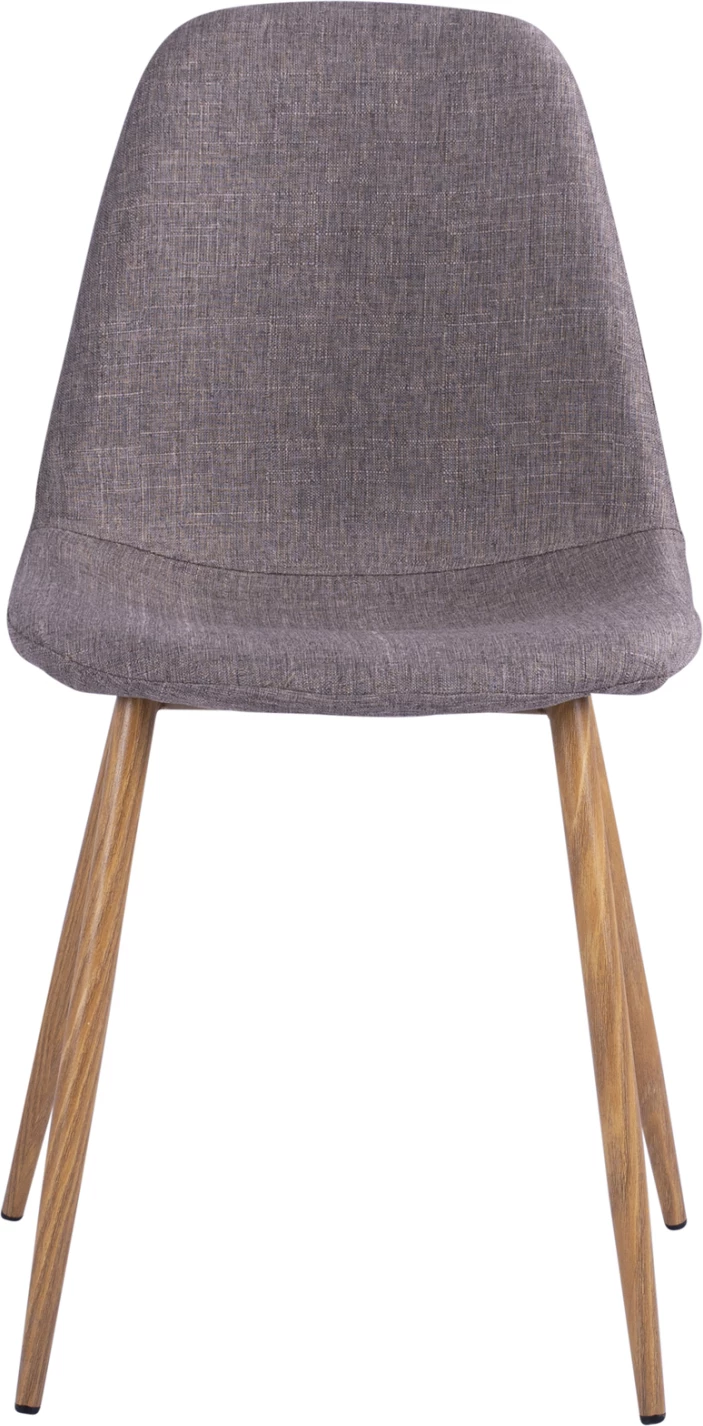 Karrige ngrënieje Leonardo FH00100.03 me këmbë metalike dhe pëlhurë kafe 44x55x85 cm, set prej 4 copë