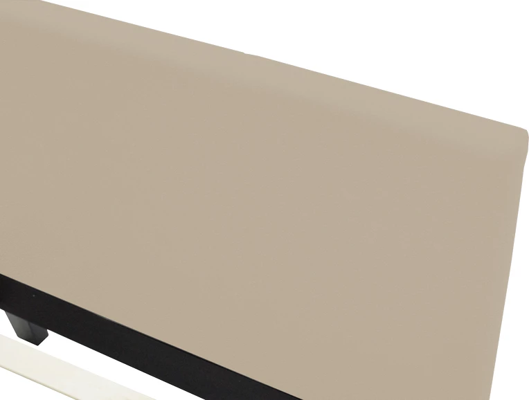 Krevat Nevil, ecru, këmbë të zeza, 90x190cm