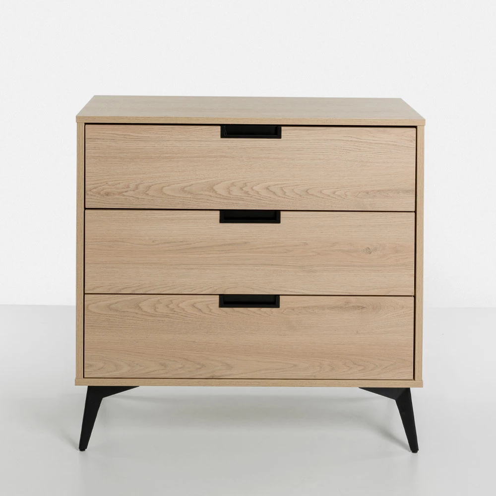 Komodë NEON me 3 sirtarë, natyrale, 80x39x83cm