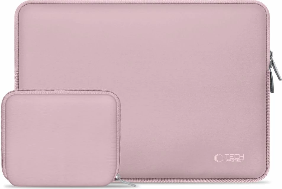Kasë laptopi Tech-Protect NeoSlim 15-16", set me çantë për aksesorë, Rozë