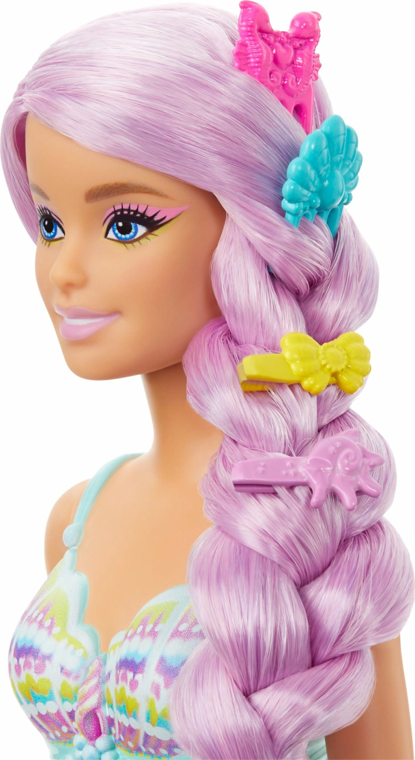 Kukull sirenë Barbie Mattel HRR00, flokë të gjatë, me aksesorë, rozë